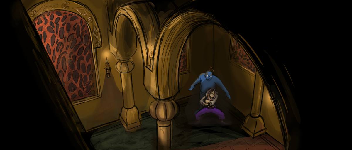 Key frame — Blender set with painted light