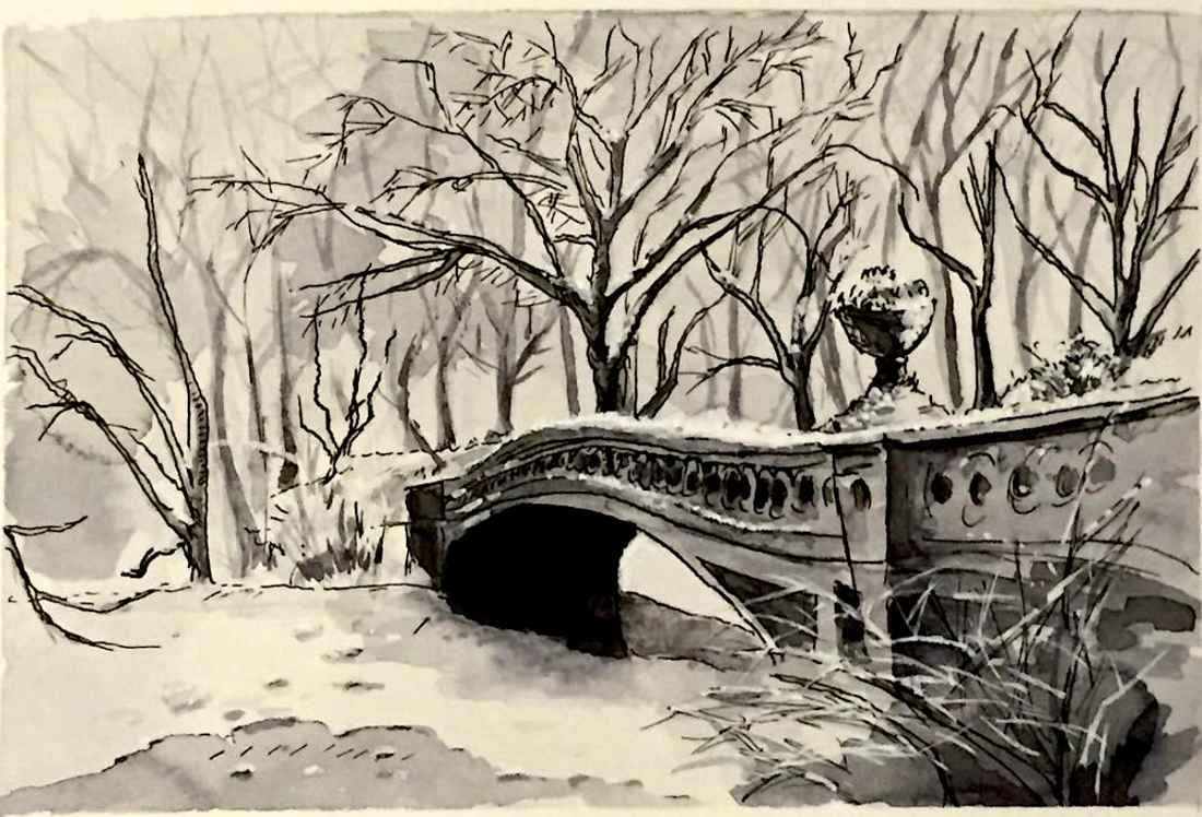 Bridge in snow